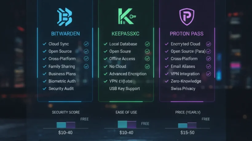 Best Free Password Manager in 2026: Bitwarden vs KeePassXC vs Proton Pass