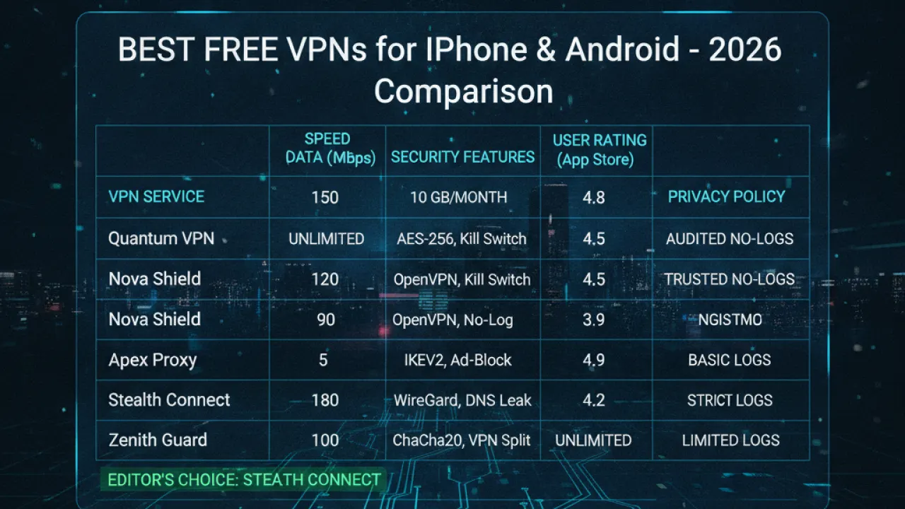 best free vpn iphone android 2026 guide 4