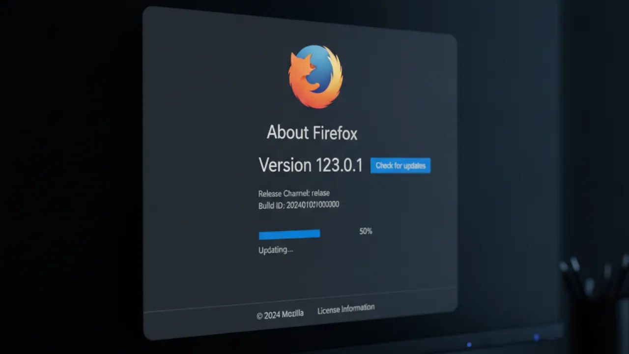 check firefox version current dark