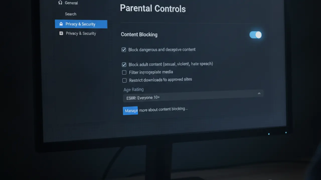 firefox parental controls content block
