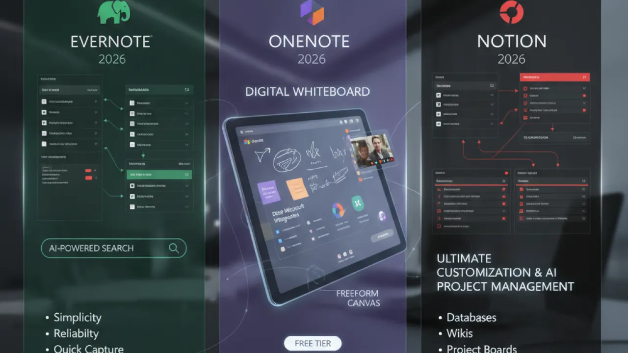 evernote vs onenote vs notion 2026