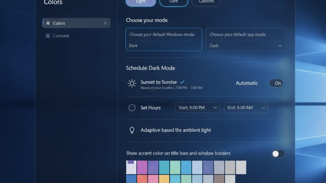 set up auto dark mode windows mac 2026