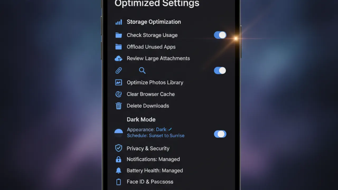 iphone storage recommendations dark