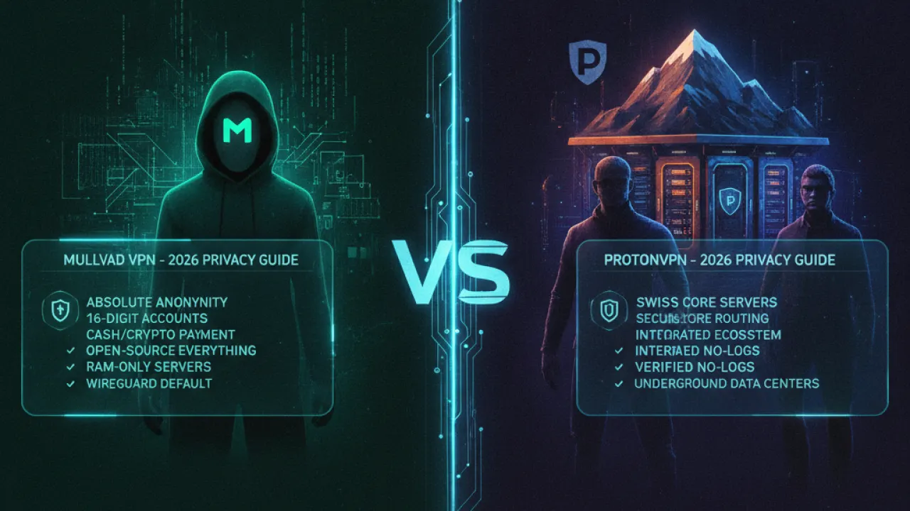 mullvad vs protonvpn privacy 2026 guide