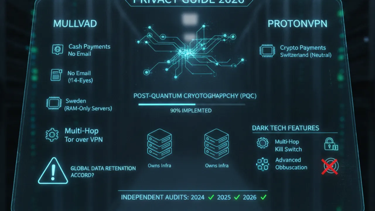 mullvad vs protonvpn privacy 2026 guide