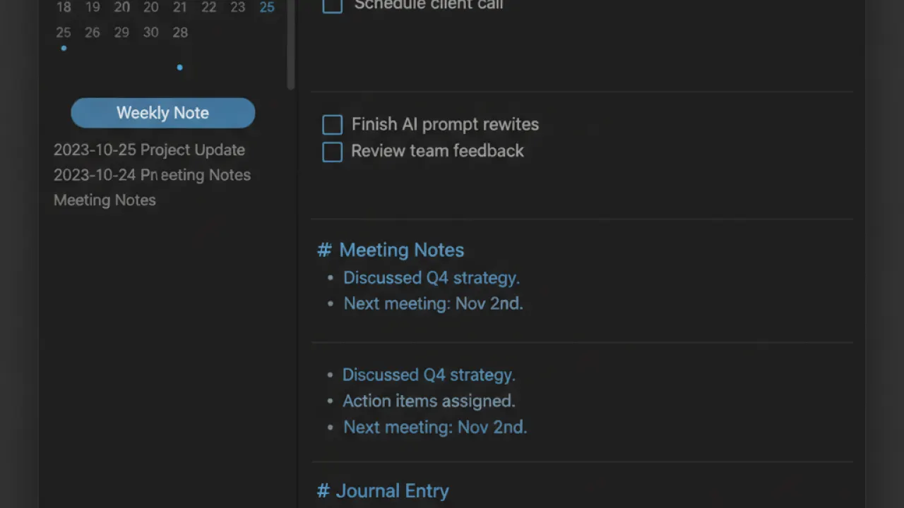 obsidian calendar daily notes