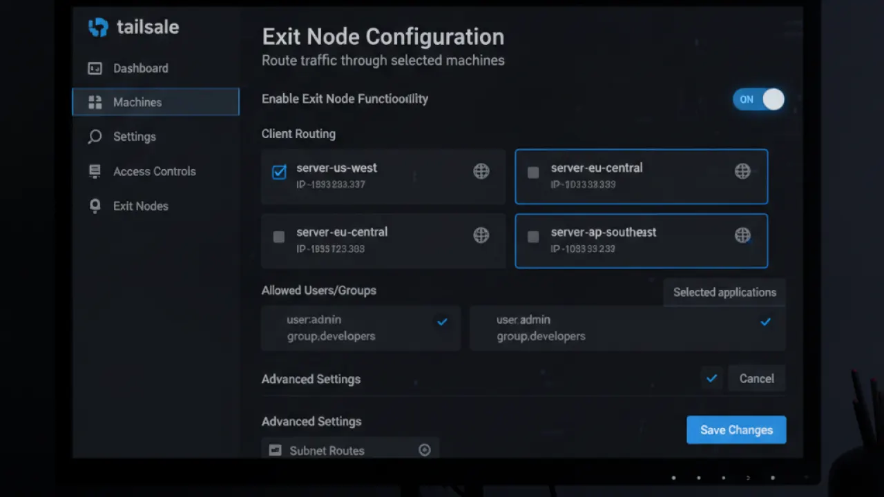 tailscale exit node functionality