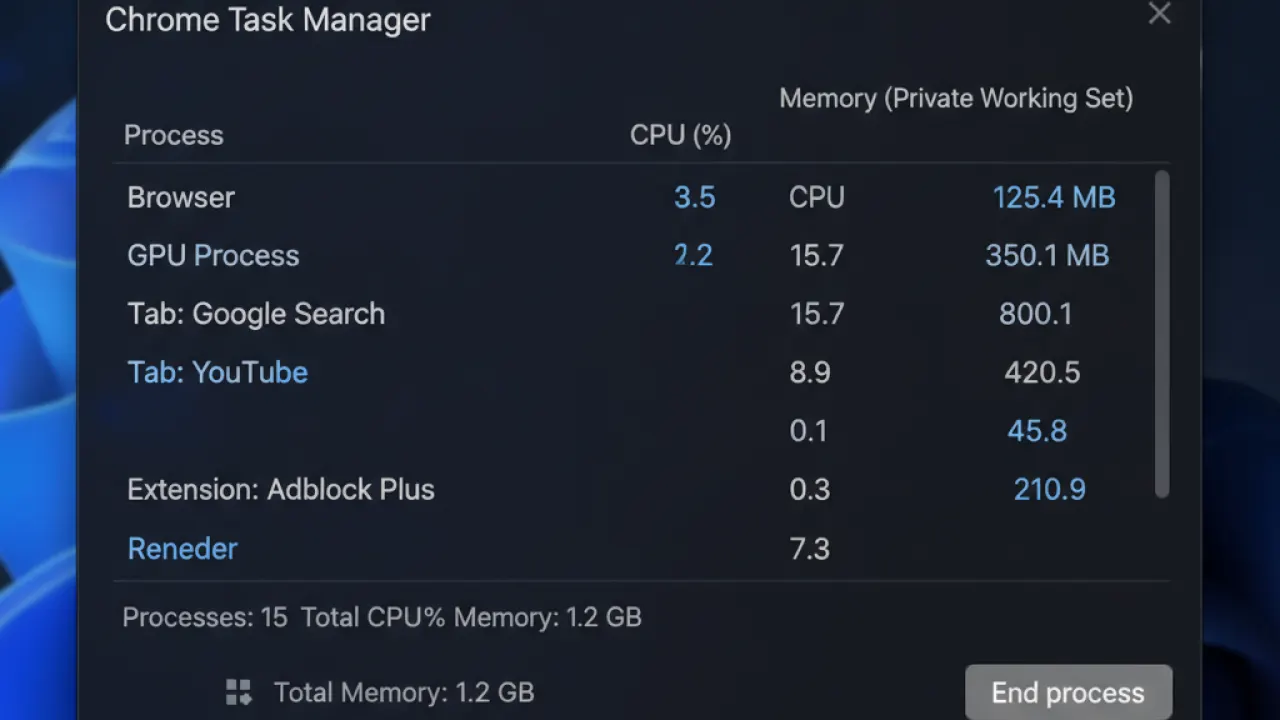 chrome task manager internal process