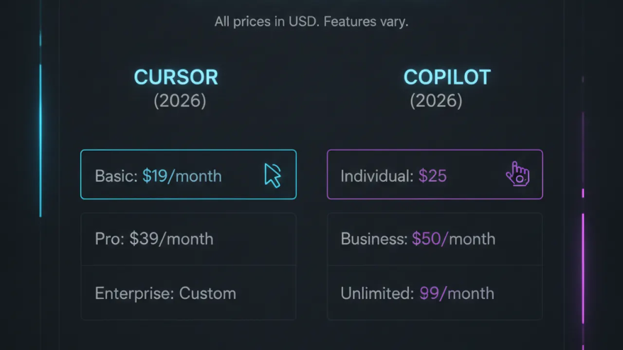 cursor vs copilot pricing 2026