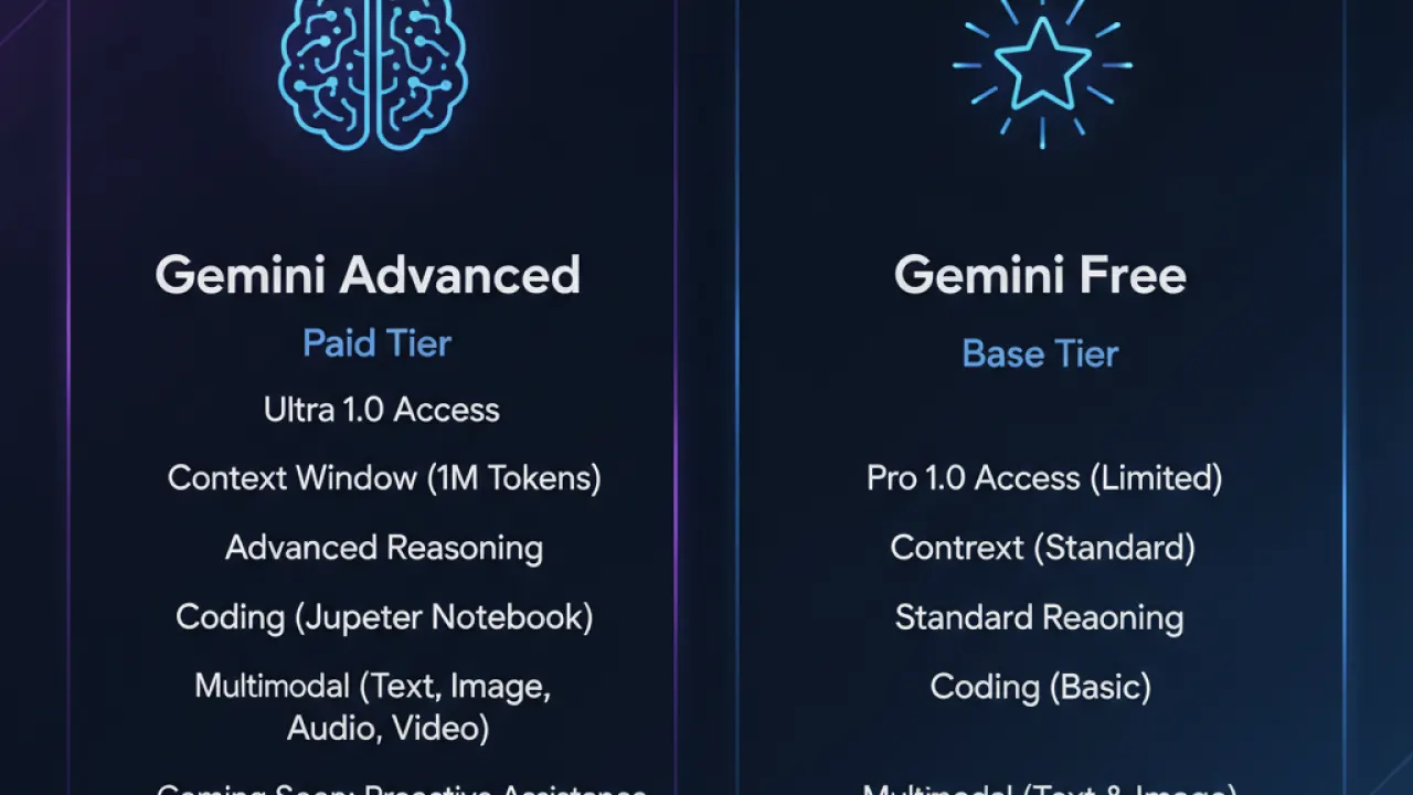 gemini free vs advanced 2026