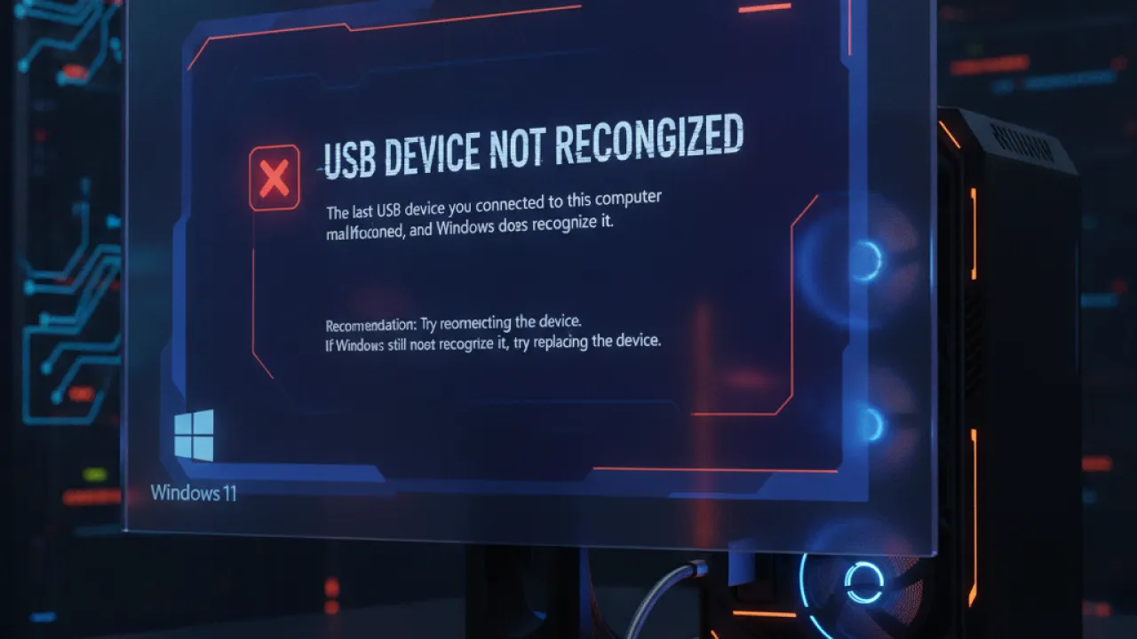 usb not recognized windows 11